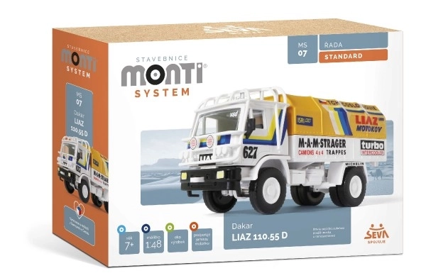 Kit de construction Monti System MS 07 Dakar Liaz 1:48 dans une boîte 22x15x6cm