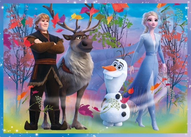 Puzzle 4en1 La Reine des Neiges II/Frozen II dans une boîte 28x28x6cm