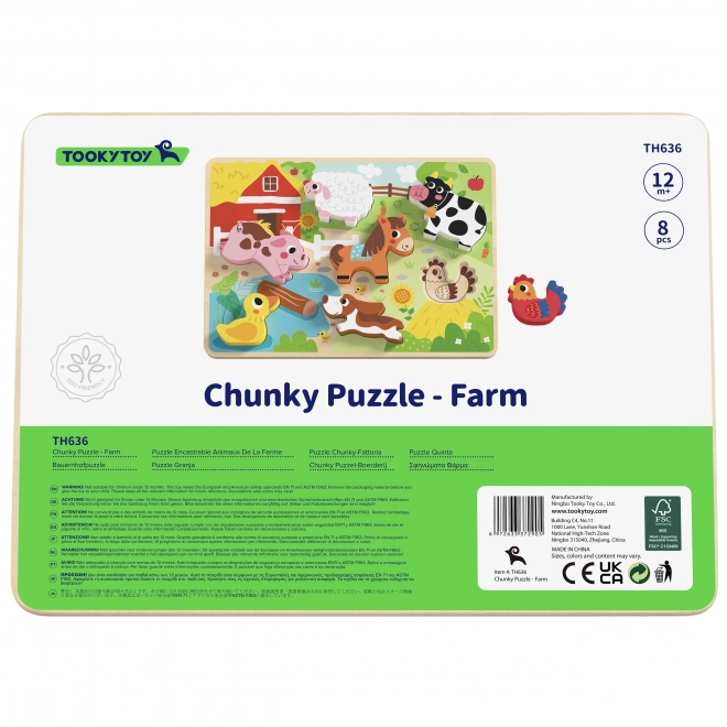 Puzzle Montessori en bois animaux de la ferme