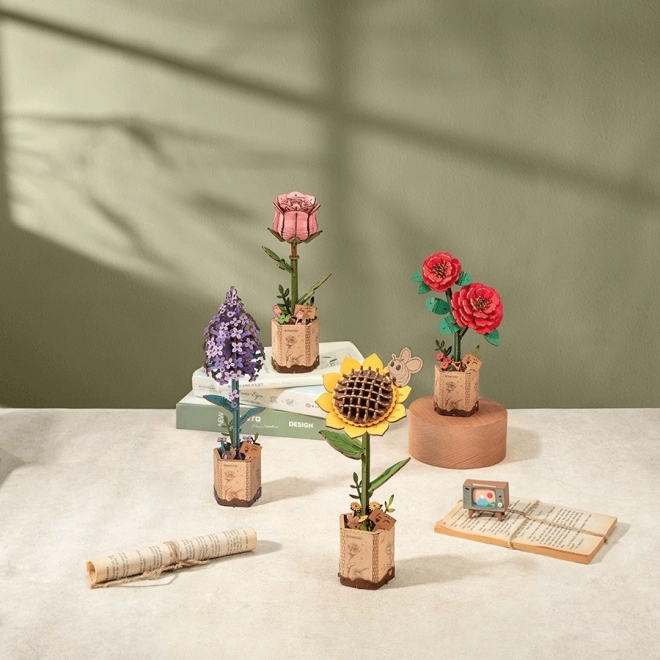 Puzzle 3D en bois RoboTime Tournesol