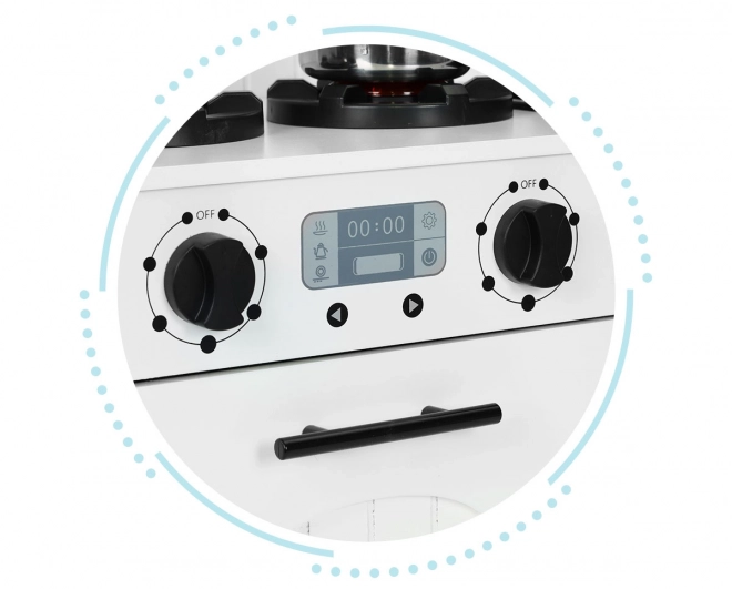 Cuisine en bois pour enfants, four, brûleurs micro-ondes, accessoires ECOTOYS