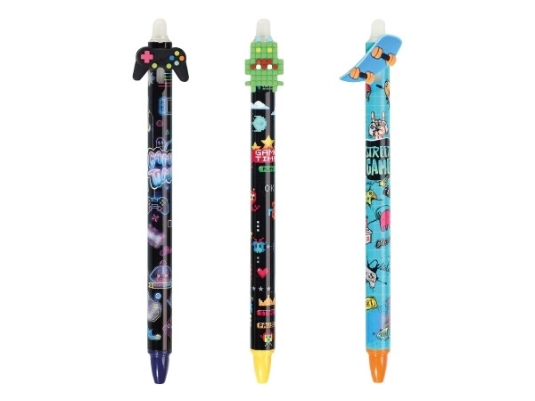 Stylo à bille effaçable 0,5 bleu Teen - garçon 6 motifs