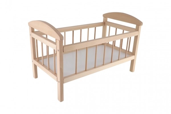 Lit de poupée en bois grande taille 58,5x33x37,5 cm en sac