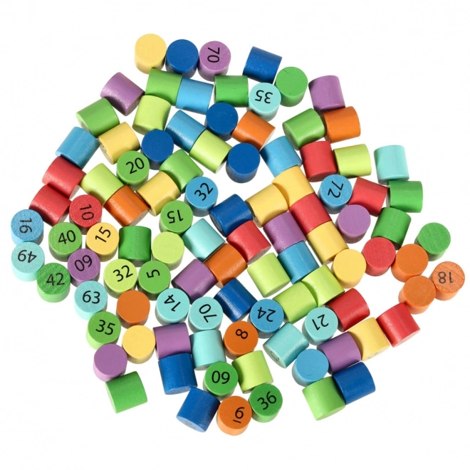 Jouet éducatif en bois pour la multiplication avec des anneaux colorés
