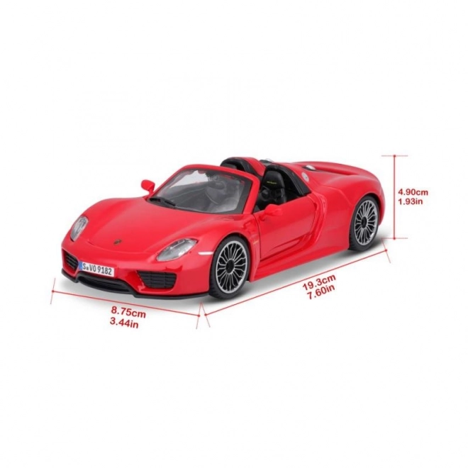 Voiture miniature en métal Porsche 918 Spyder rouge