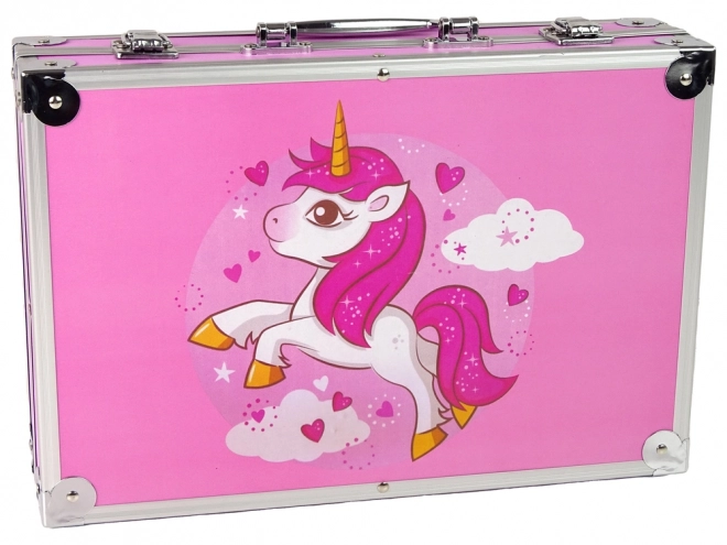 Grande mallette artistique de 145 pièces Licorne rose
