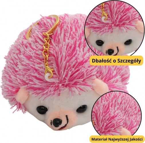 Hérisson en peluche porte-clés rose 9 cm