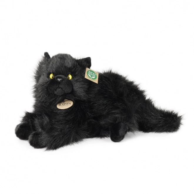 Rappa Peluche chat noir couché 30 cm ÉCOLOGIQUE