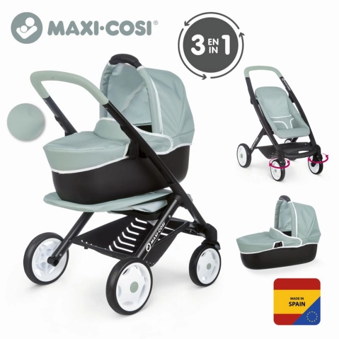 Poussette combinée Maxi Cosi pour poupées vert-gris