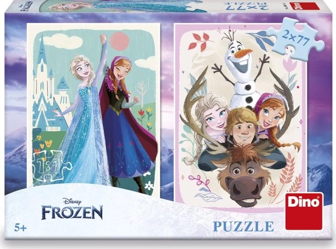 Puzzle La Reine des Neiges : Anna et Elsa 2x77 pièces