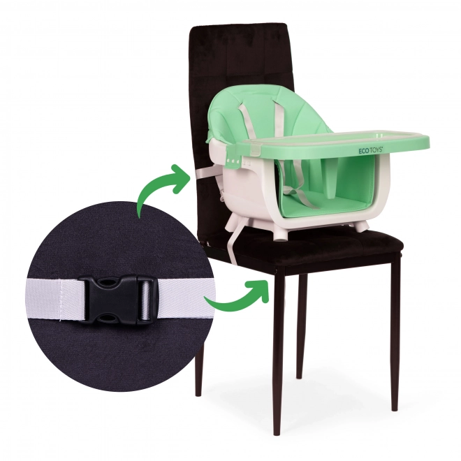 Chaise haute pour enfants 2en1 verte ECOTOYS
