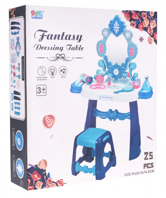 Coiffeuse interactive pour enfants avec éclairage et accessoires