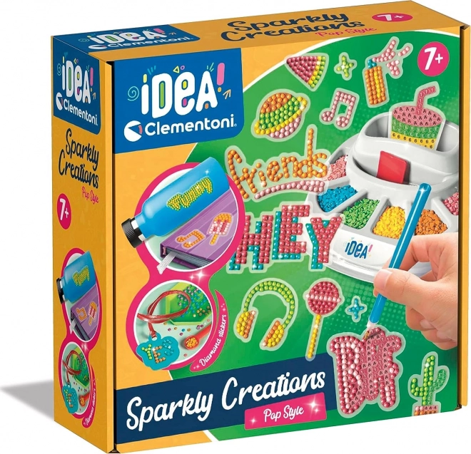 CLEMENTONI IDEA Sparkly Creations Peinture de diamant : Style pop
