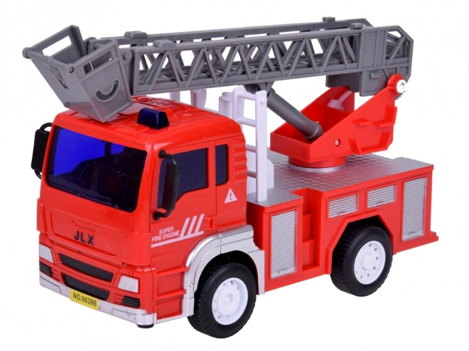 Grand véhicule de pompiers avec son et casque pour enfants