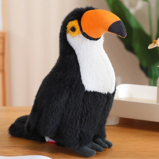 Jouet en peluche toucan blanc 30 cm