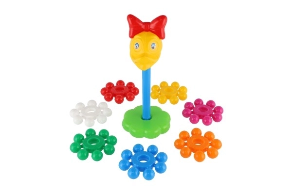 Puzzle pyramide avec anneaux en plastique 26cm dans un filet 12m+