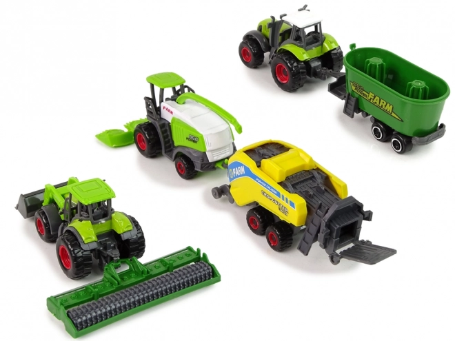 Ensemble de 6 véhicules agricoles Tracteur Moissonneuse Pièces métalliques