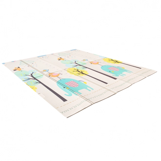 Tapis éducatif pliable en mousse à double face 179x198 éléphants/images