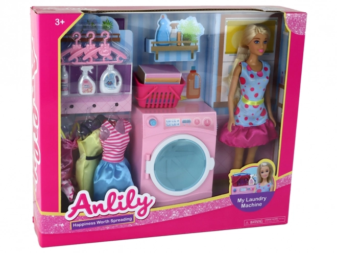 Anlily Ensemble d'accessoires pour poupées pour le lavage du linge Machine à laver XXL