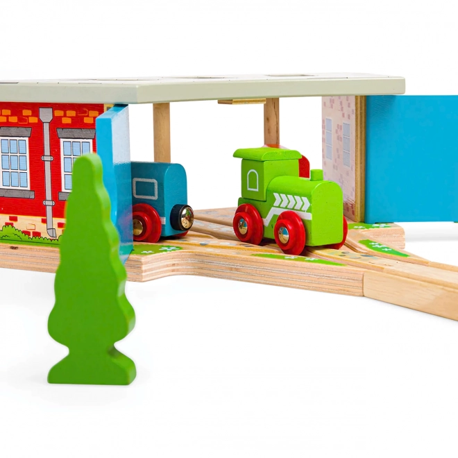 Dépôt triple Bigjigs Rail avec portes