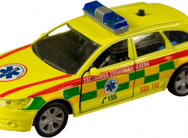 Voiture de secours et police à rétro-friction