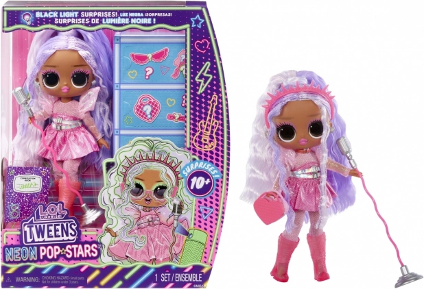 L.O.L. Surprise! Tweens Neon Pop Stars Kitty K poupée avec surprise UV