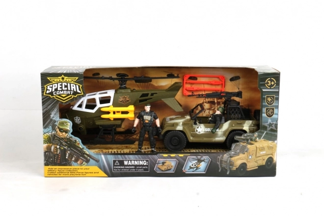 Ensemble de combat spécial - Hélicoptère et voiture tout-terrain