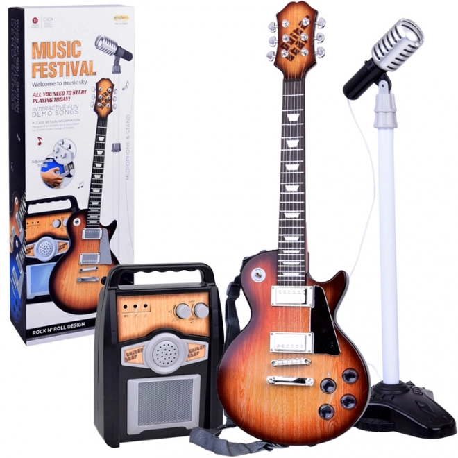 Guitare électrique avec microphone et amplificateur pour enfants karaoké
