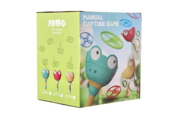 Disque volant 6pcs grenouille plastique 22cm + lanceur en boîte 14x15x11cm