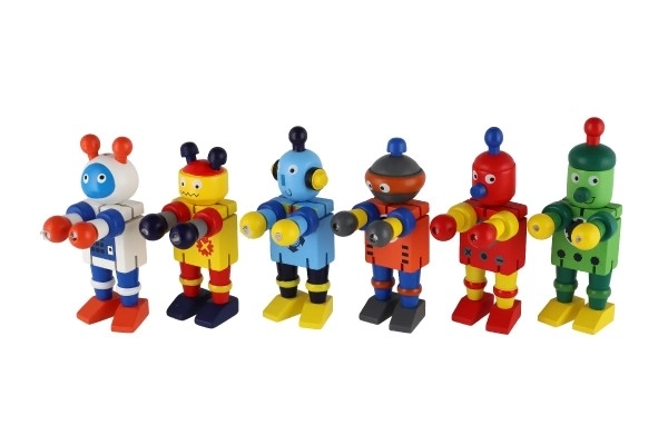 Robot en bois 12cm à partir de 18 mois - 1 pièce