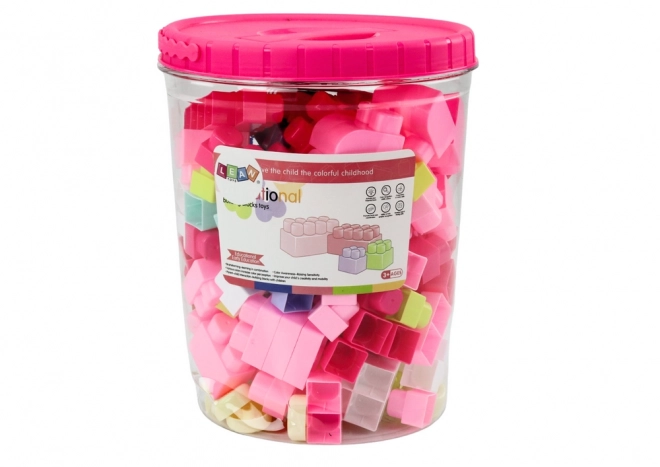 Kit de construction éducatif en seau, 160 pièces de blocs colorés
