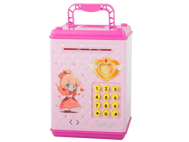 Coffre-fort pour enfants à code PIN pour pièces et billets - rose