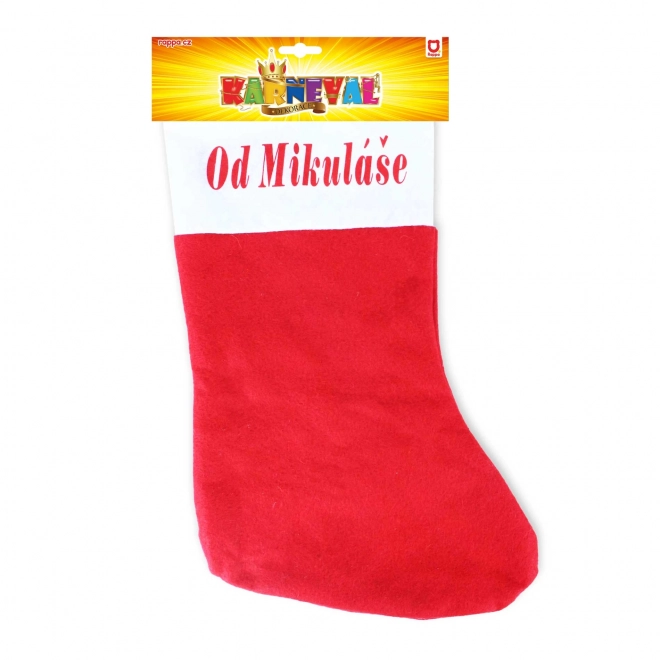 Chaussette de Noël avec l'inscription De Saint-Nicolas