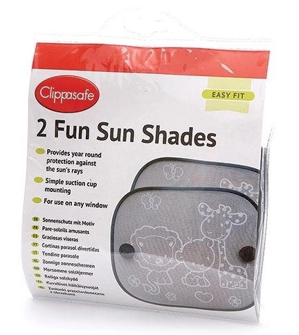 Pare-soleil avec ventouse 2 pièces, Safari Noir