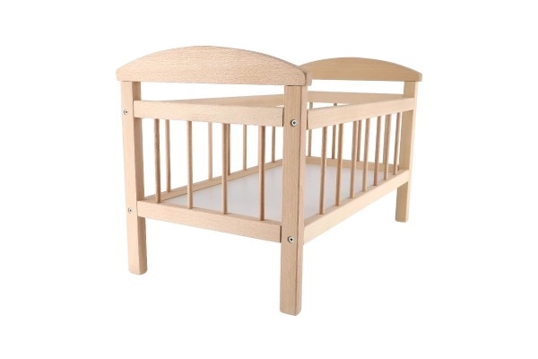 Lit de poupée en bois grande taille 58,5x33x37,5 cm en sac