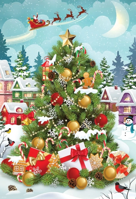 EUROGRAPHICS Puzzle Arbre de Noël en Boîte Métallique 550 Pièces