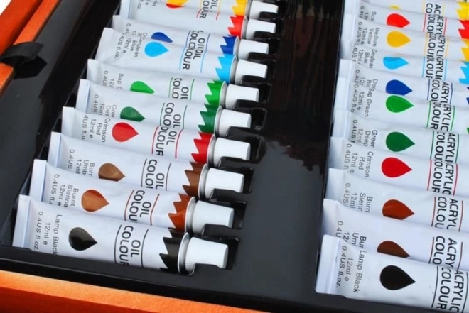 Grande trousse en bois pour petits artistes 174 pièces