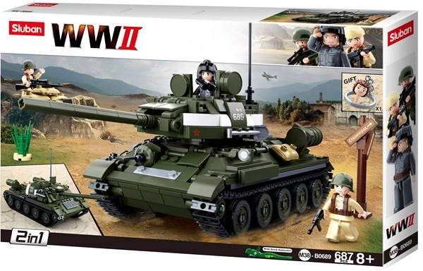 Sluban WWII M38-B0689 Char soviétique T-34/85 2v1