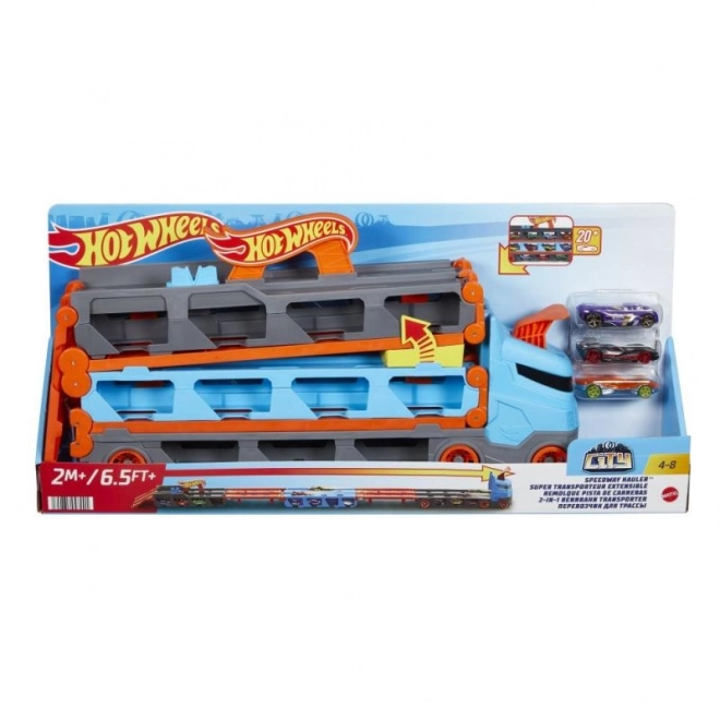 Transporteur de course Hot Wheels 2-en-1