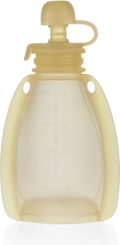 Pochette en silicone rechargeable pour nourriture pour enfants, Jaune Transparent