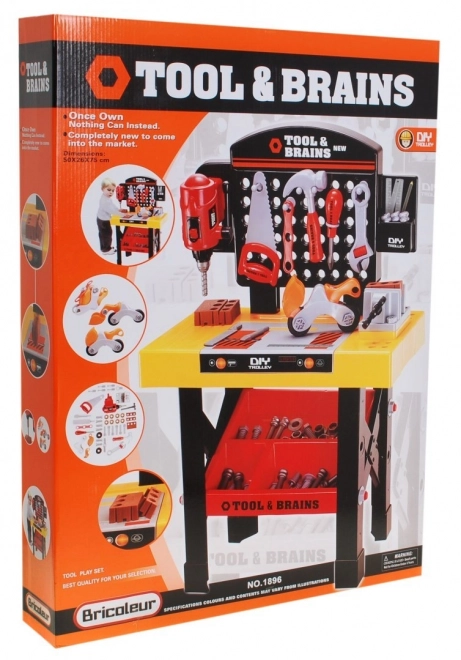 Atelier avec outils 2 en 1 pour petit bricoleur