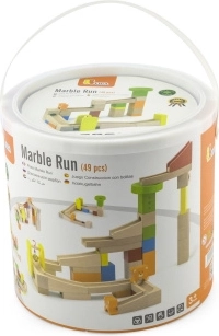 set de piste à billes en bois 49 pcs dans un seau viga