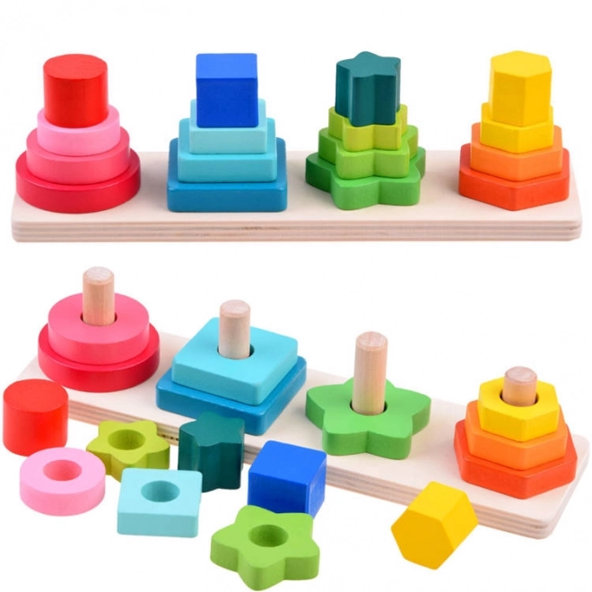 Puzzle en bois logique coloré