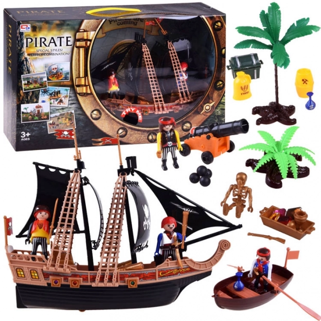 Navire pirate avec figurines et effets sonores
