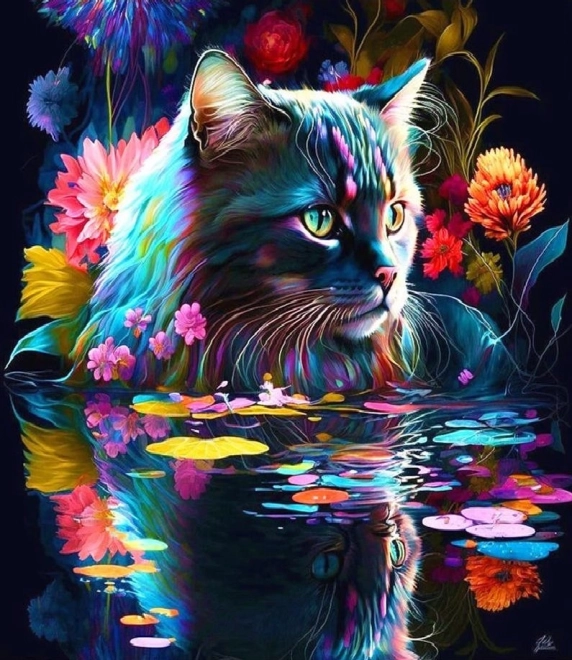 Peinture diamant Chat 30x40 cm
