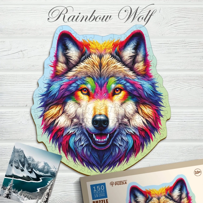 Puzzle en bois Loup Arc-en-ciel 150 pièces