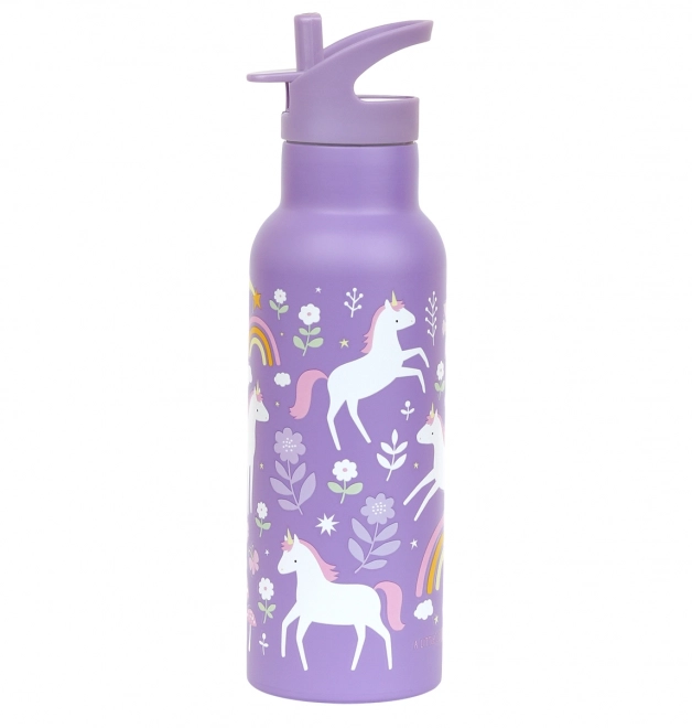 A Little Lovely Company Bouteille en acier inoxydable 500 ml – Licornes et arc-en-ciel