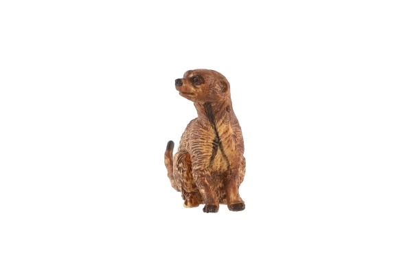 Suricate en plastique 6cm brun clair en sachet