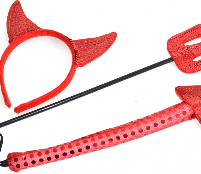 set de carnaval diablotin avec oreilles, queue et trident