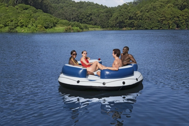 Île de natation gonflable BESTWAY Lazy Dayz pour 4 personnes 239x63,5 + fond en filet + 4 dossiers gonflables + 2 passagers clandestins